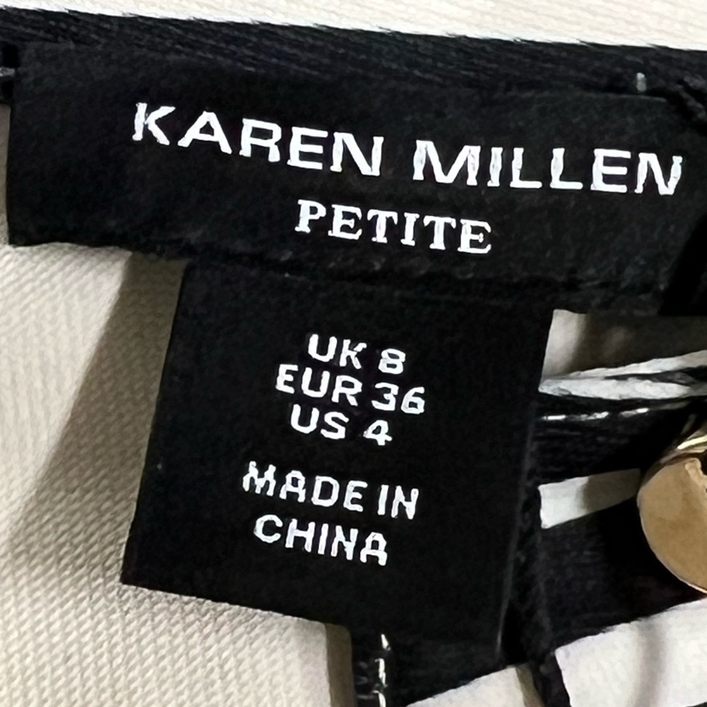 Karen Millen Cream Midi Shirtdress with Black Stripe Trim - Picture 9 of 16